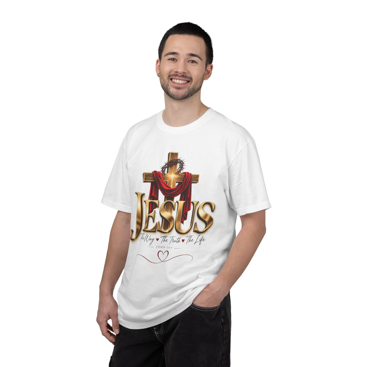 Jesus Cross T-Shirt — "The Way, the Truth, the Life" Christian Faith Tee
