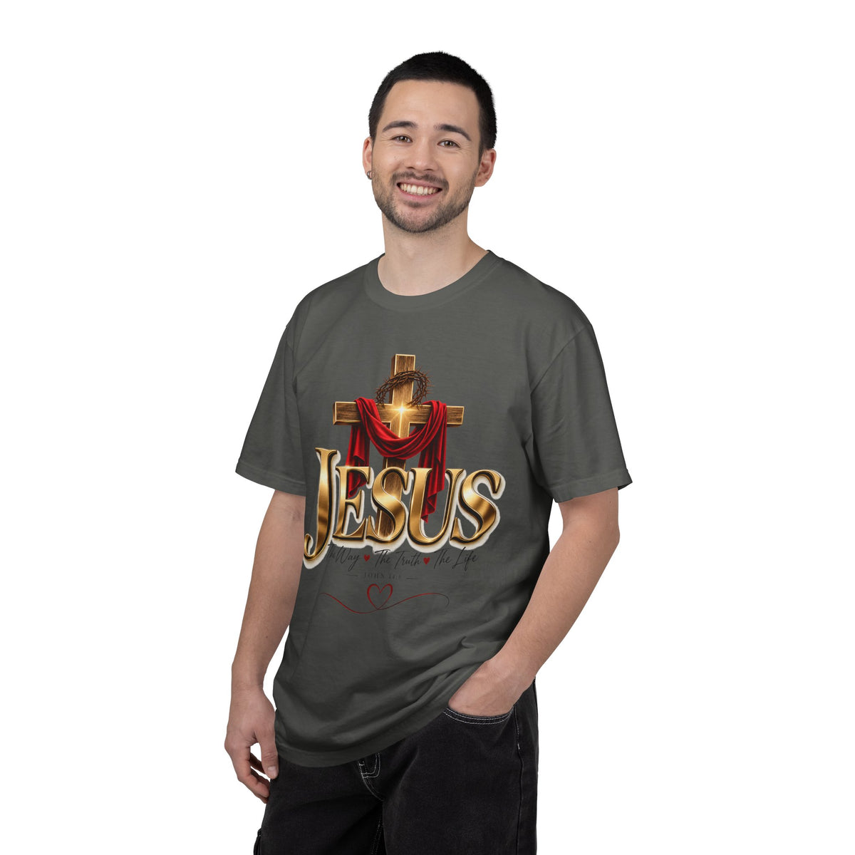 Jesus Cross T-Shirt — "The Way, the Truth, the Life" Christian Faith Tee