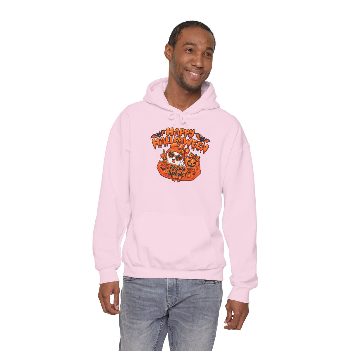 Halloween Cat Hoodie – "Happy Halloween" Pumpkin Cats Graphic