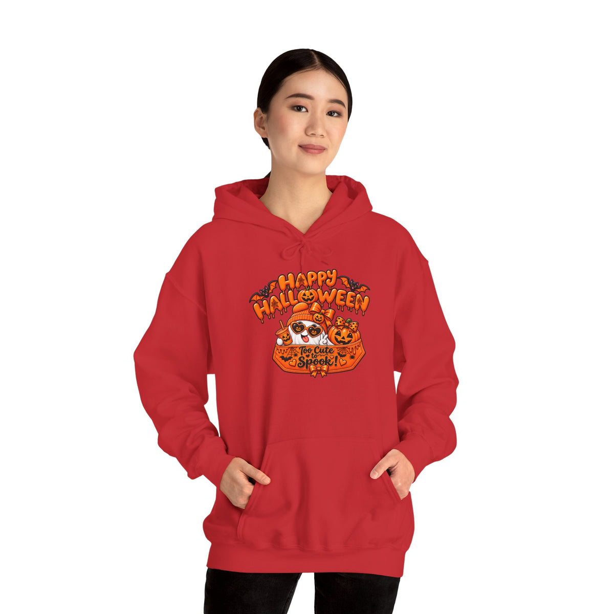 Halloween Cat Hoodie – "Happy Halloween" Pumpkin Cats Graphic