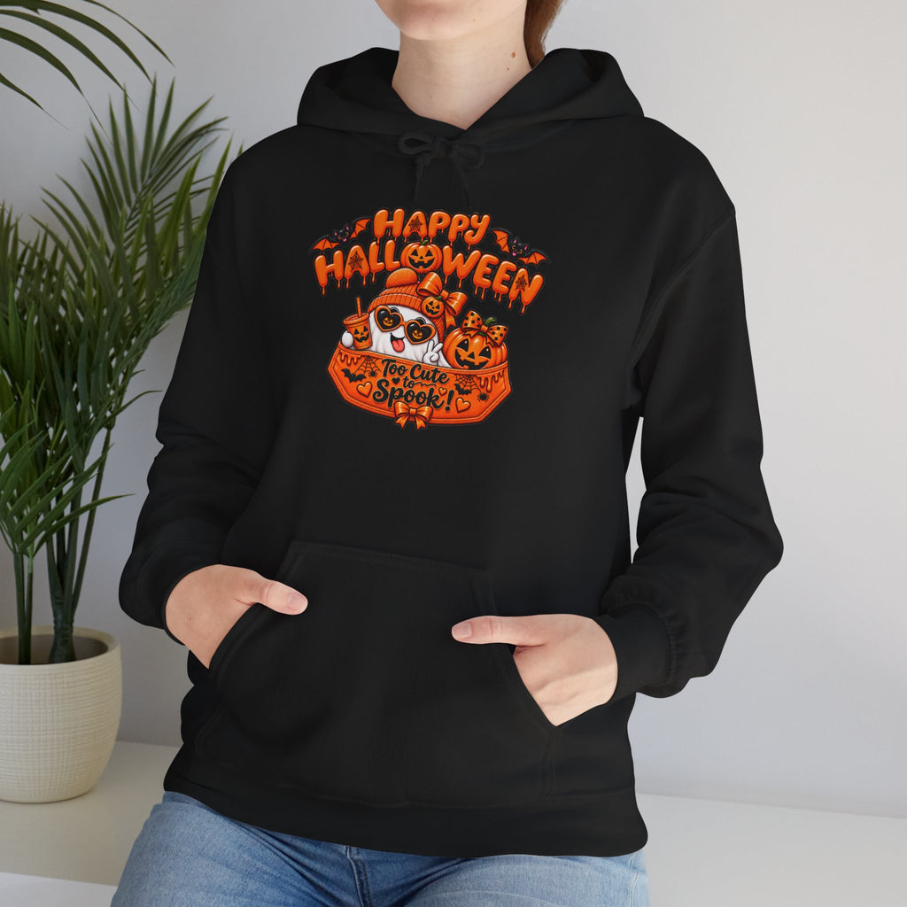Halloween Cat Hoodie – "Happy Halloween" Pumpkin Cats Graphic