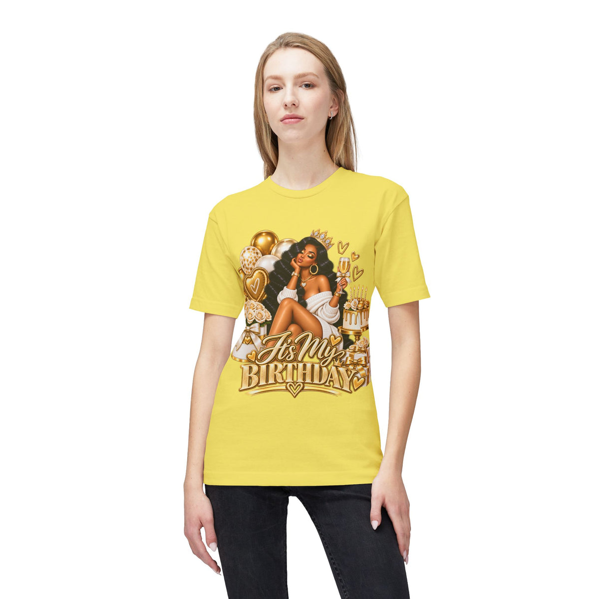 Birthday Queen T-Shirt – "It's My Birthday" Gold Party Design