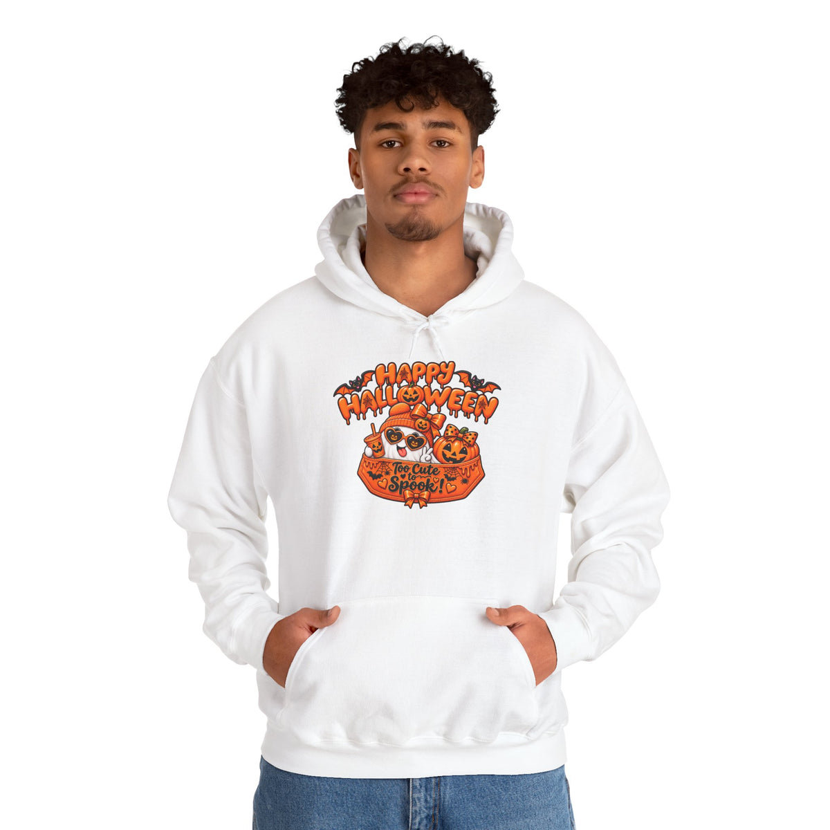 Halloween Cat Hoodie – "Happy Halloween" Pumpkin Cats Graphic