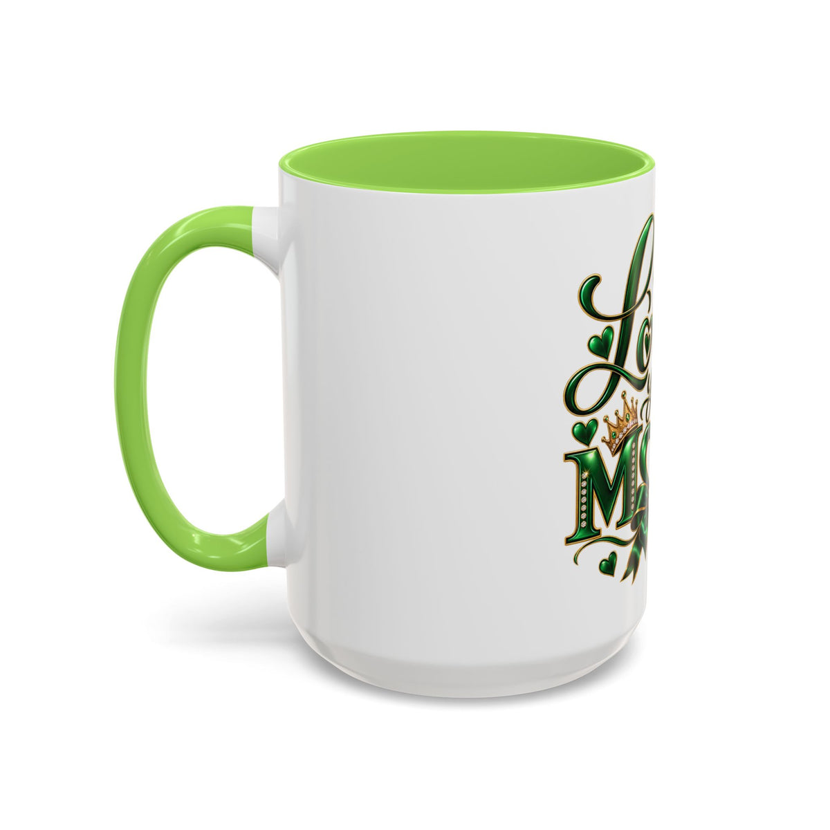 Love You Mom Green Butterfly Heart Mug (11oz & 15oz)