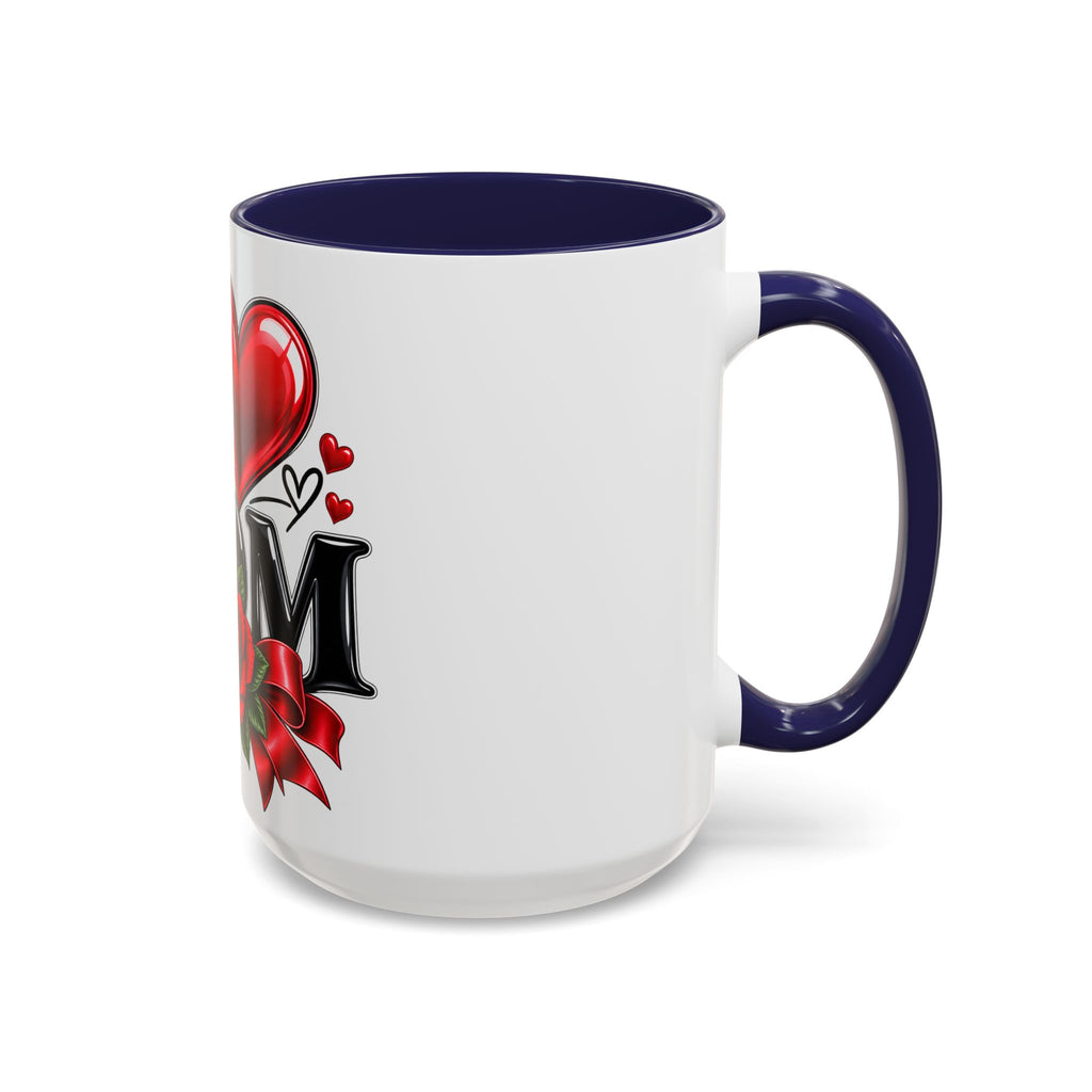 I  Mom Coffee Mug – Red Rose Mother’s Day Accent Mug (11/15oz)