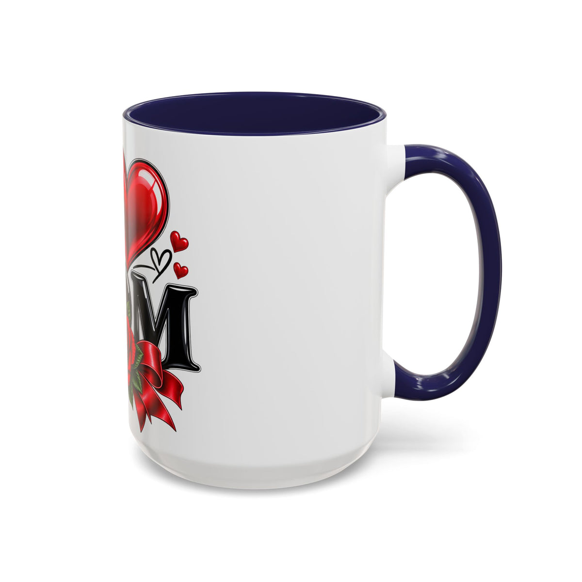 I  Mom Coffee Mug – Red Rose Mother’s Day Accent Mug (11/15oz)