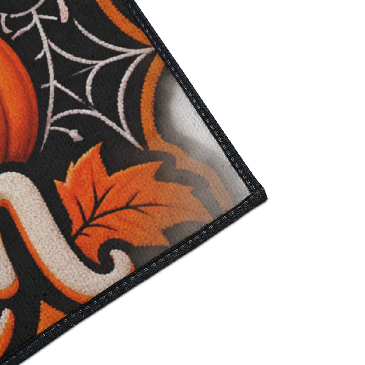 Halloween Doormat - Happy Halloween Cute Ghost & Black Cat Heavy Duty Floor Mat