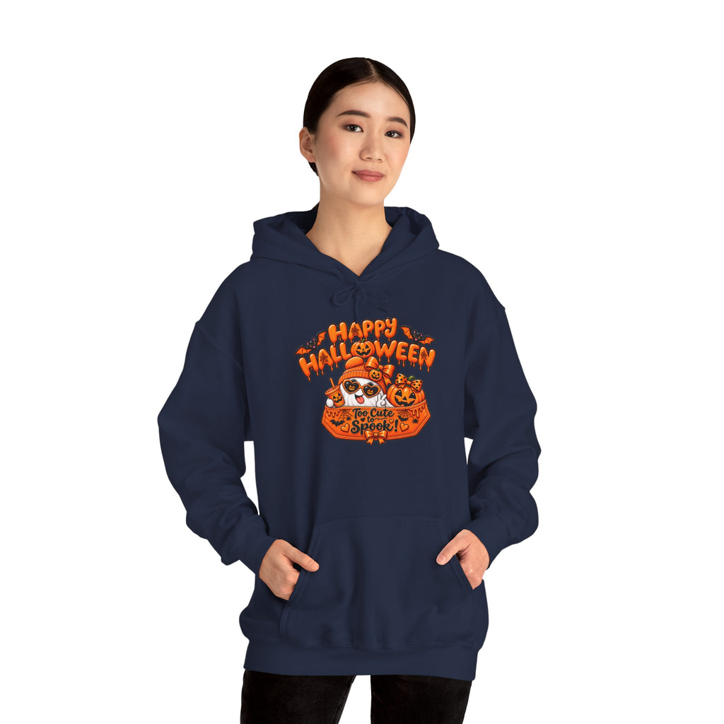 Halloween Cat Hoodie – "Happy Halloween" Pumpkin Cats Graphic