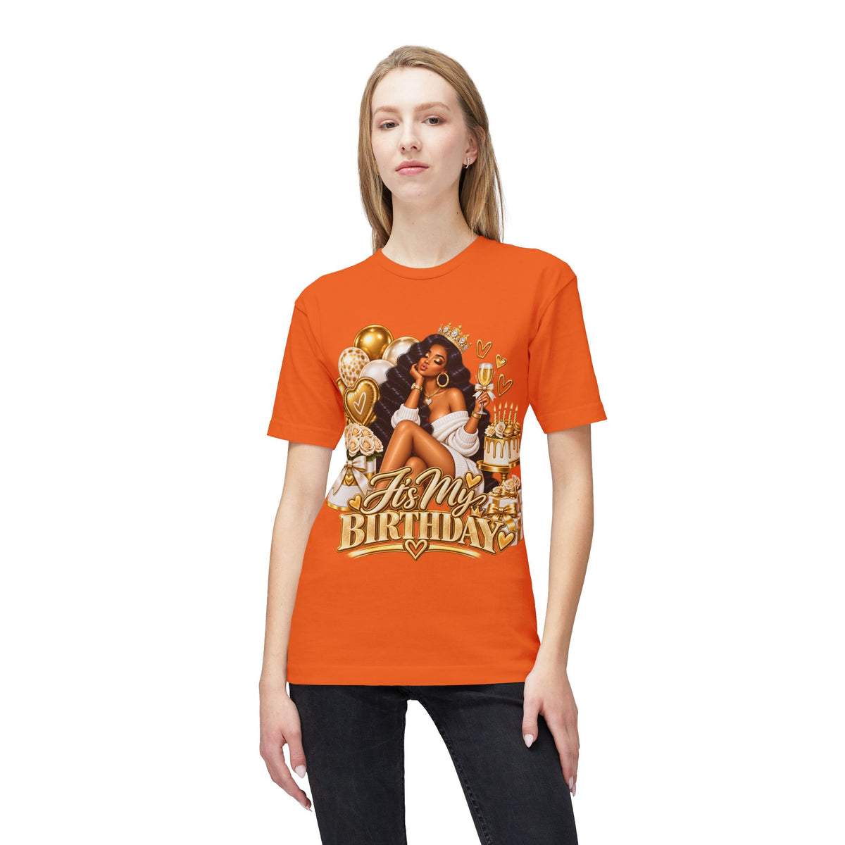Birthday Queen T-Shirt – "It's My Birthday" Gold Party Design