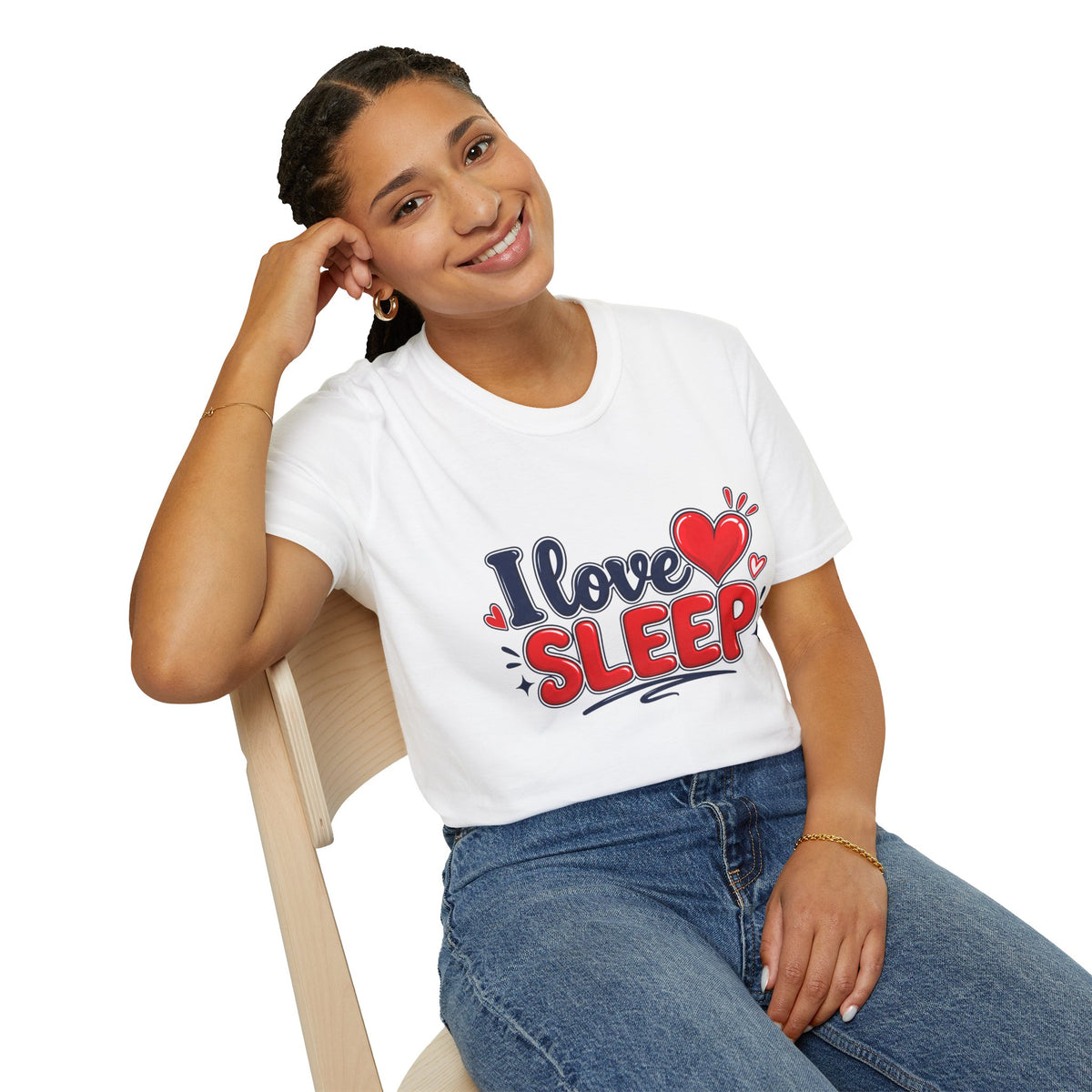 I Love Sleep T-Shirt — Cute Heart Graphic Sleep Lover Tee