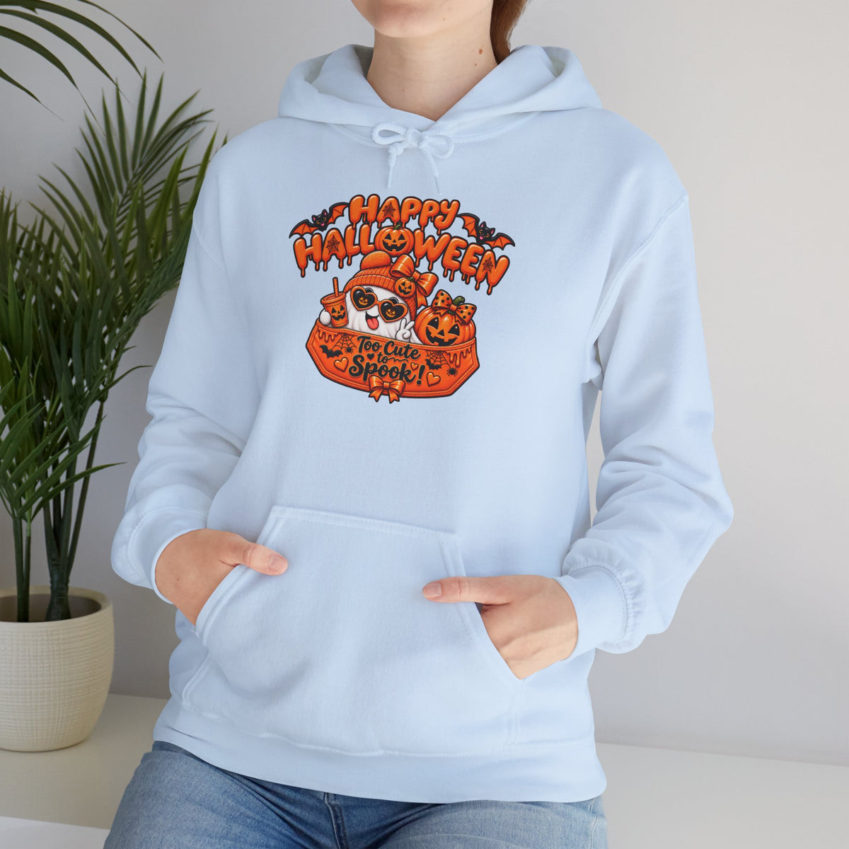 Halloween Cat Hoodie – "Happy Halloween" Pumpkin Cats Graphic