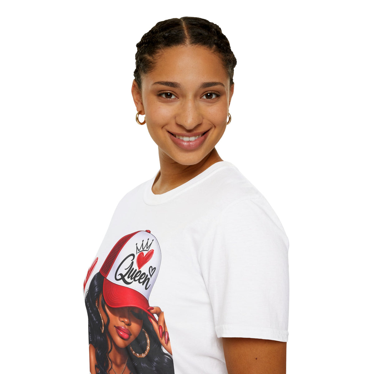 Queen Trucker Hat Graphic Tee — Bold Afrocentric 'Queen' Design