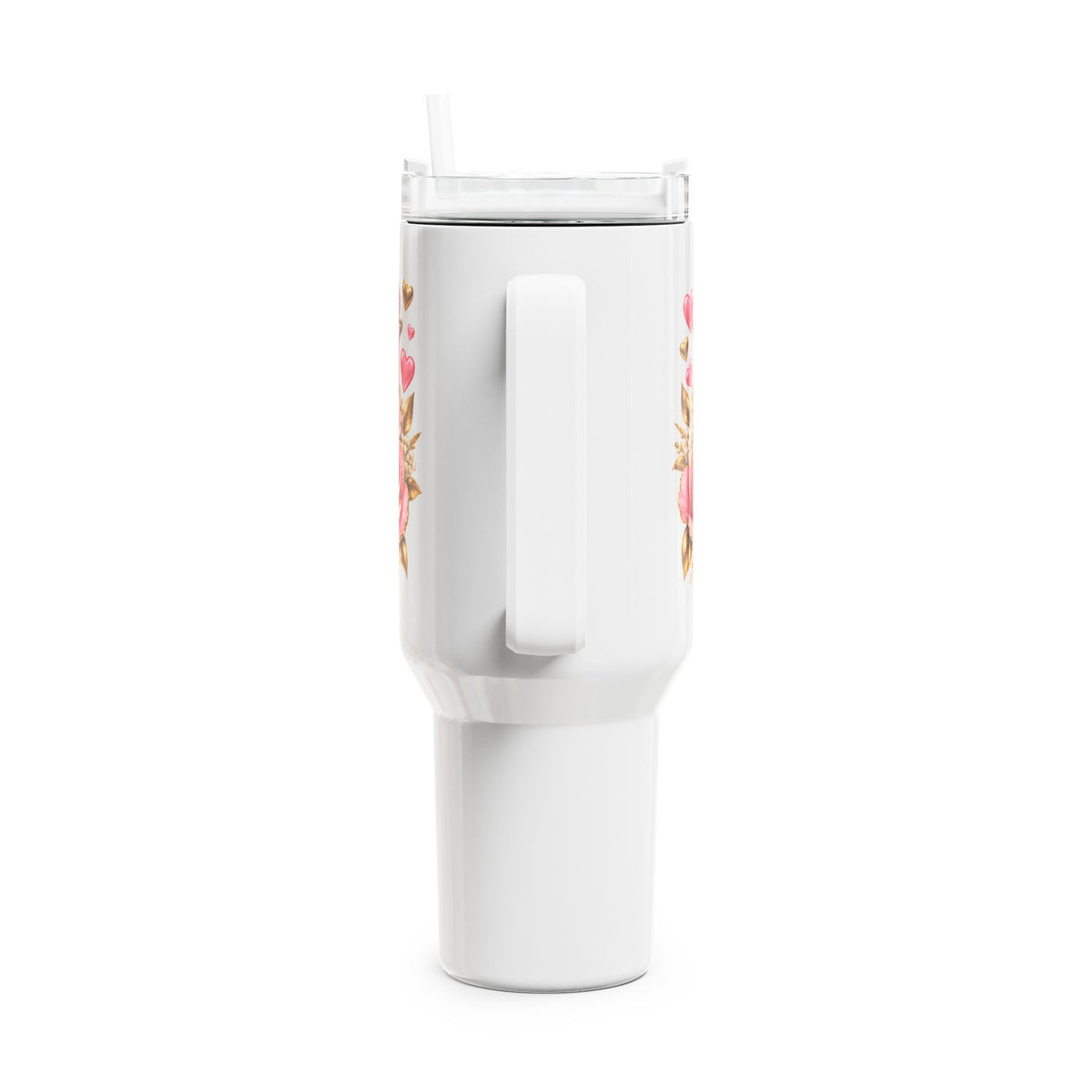 Mom 40oz Tumbler – Pink Floral Crowned Heart Travel Mug, 'Thank You For Always Being You' Gift