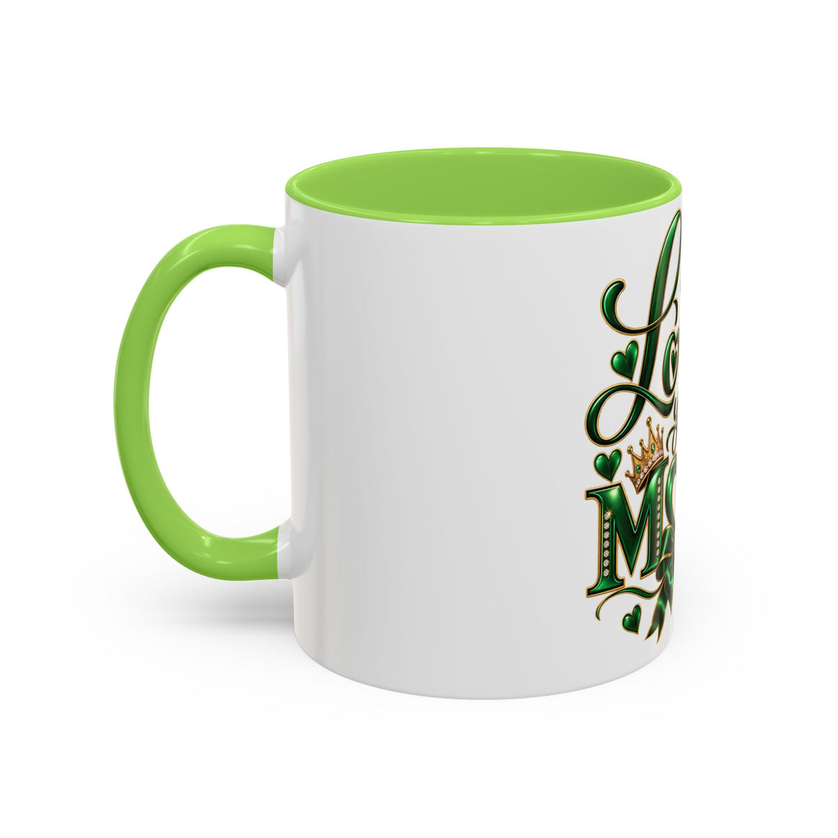 Love You Mom Green Butterfly Heart Mug (11oz & 15oz)