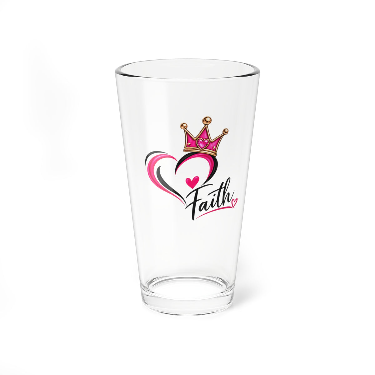 Faith Heart Crown 16oz Mixing Glass