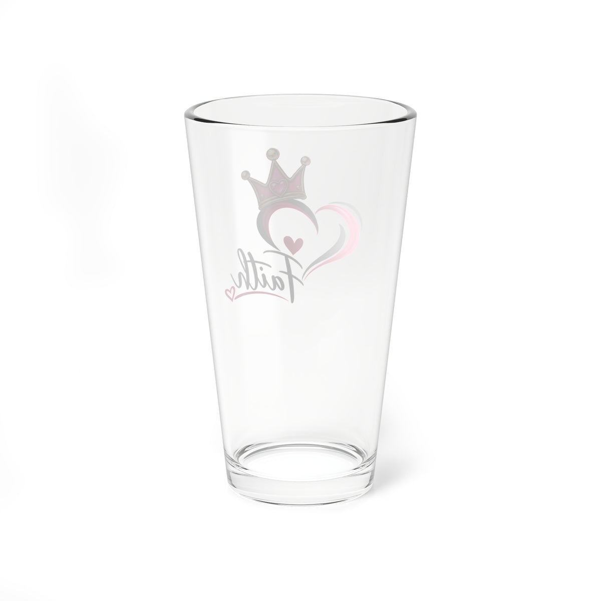 Faith Heart Crown 16oz Mixing Glass