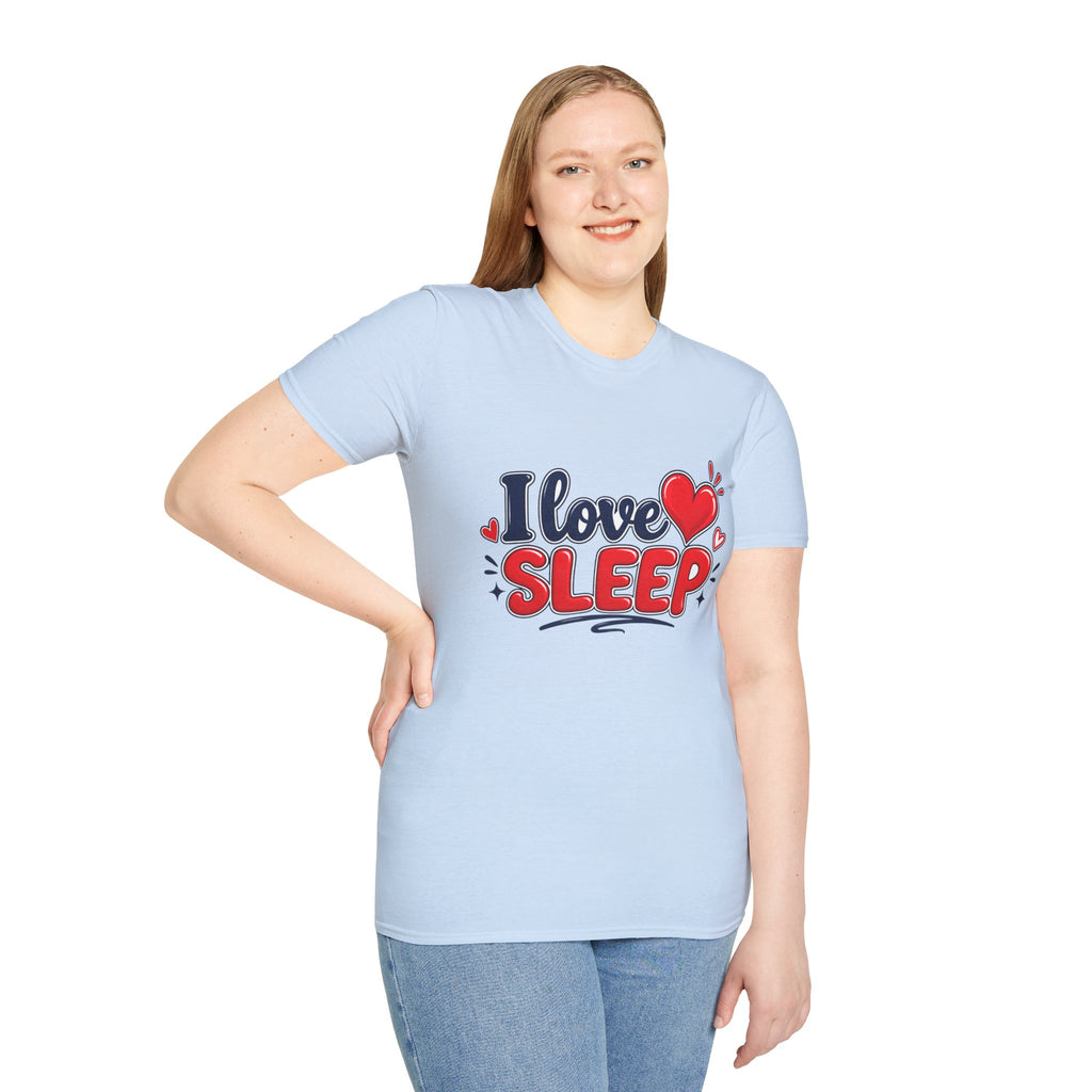 I Love Sleep T-Shirt — Cute Heart Graphic Sleep Lover Tee