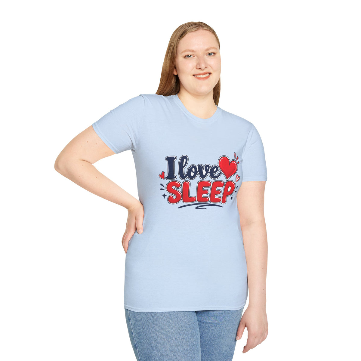 I Love Sleep T-Shirt — Cute Heart Graphic Sleep Lover Tee