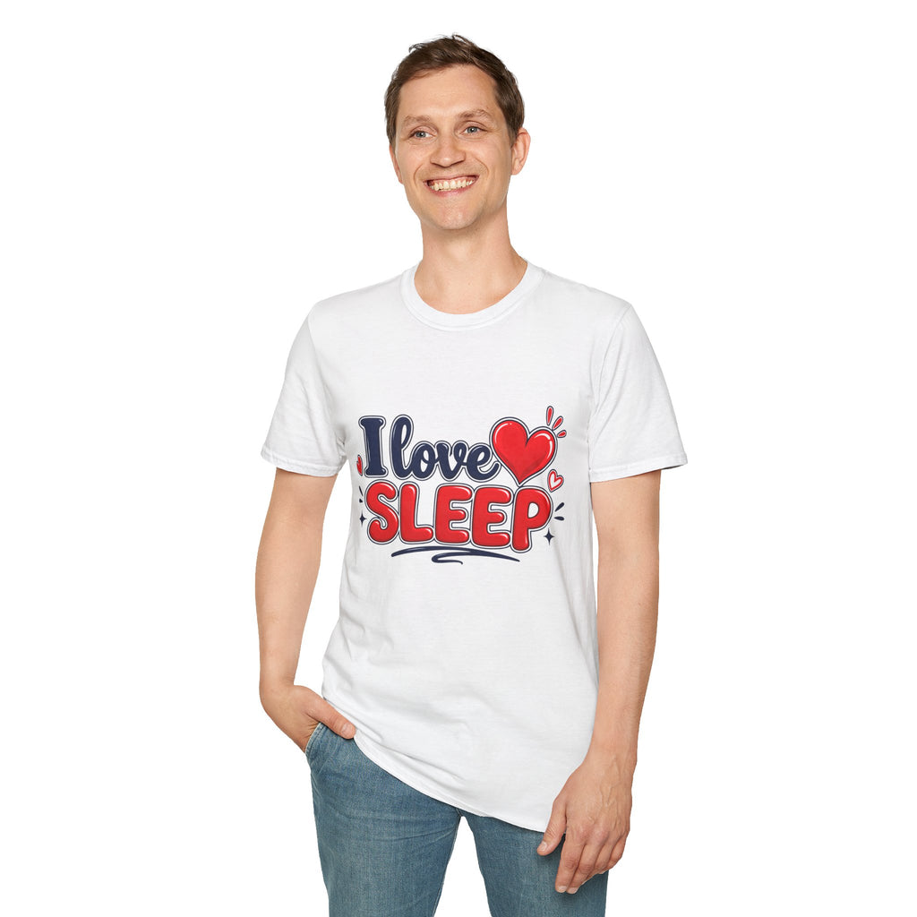 I Love Sleep T-Shirt — Cute Heart Graphic Sleep Lover Tee