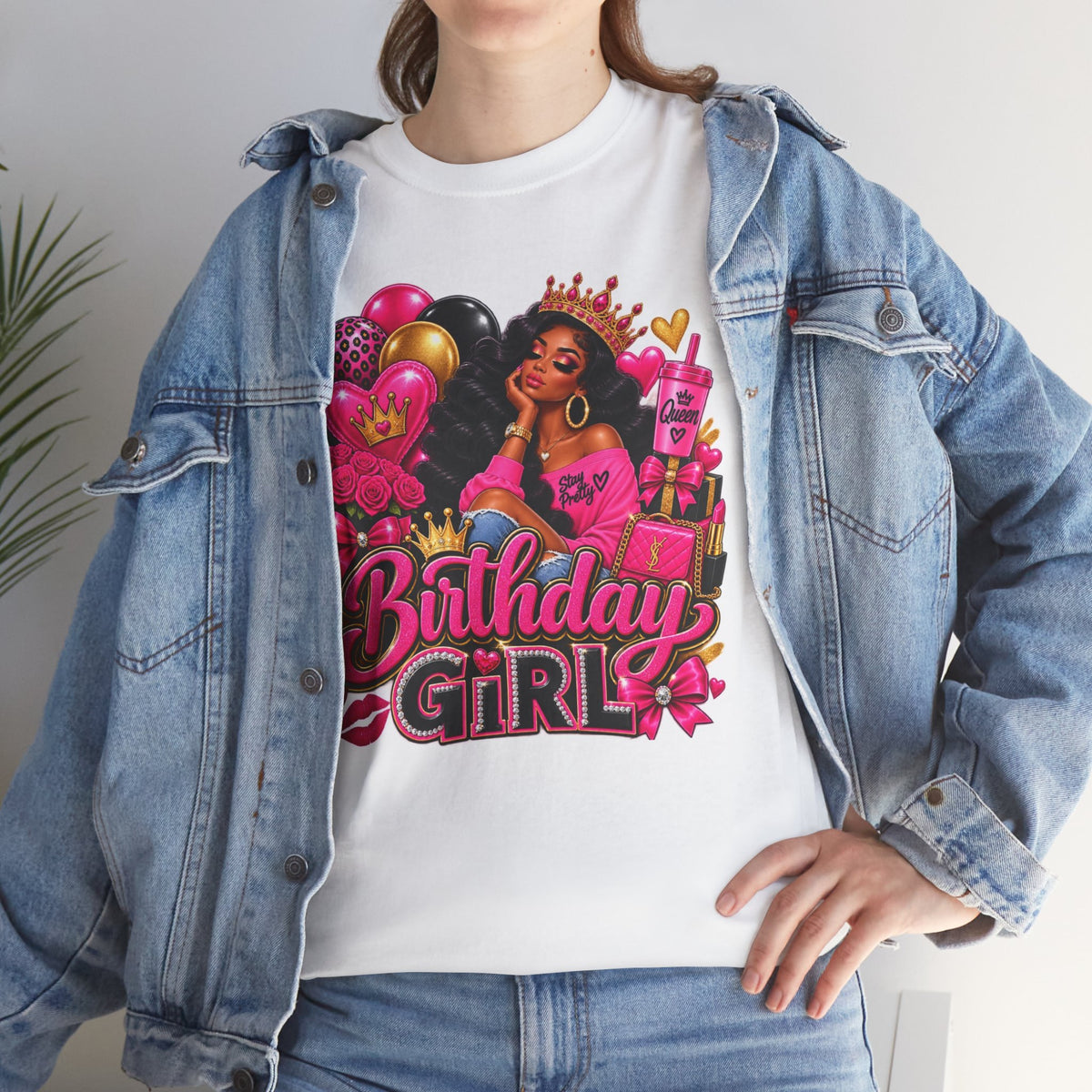 Birthday Girl T‑Shirt — Pink Crowned Diva Birthday Tee
