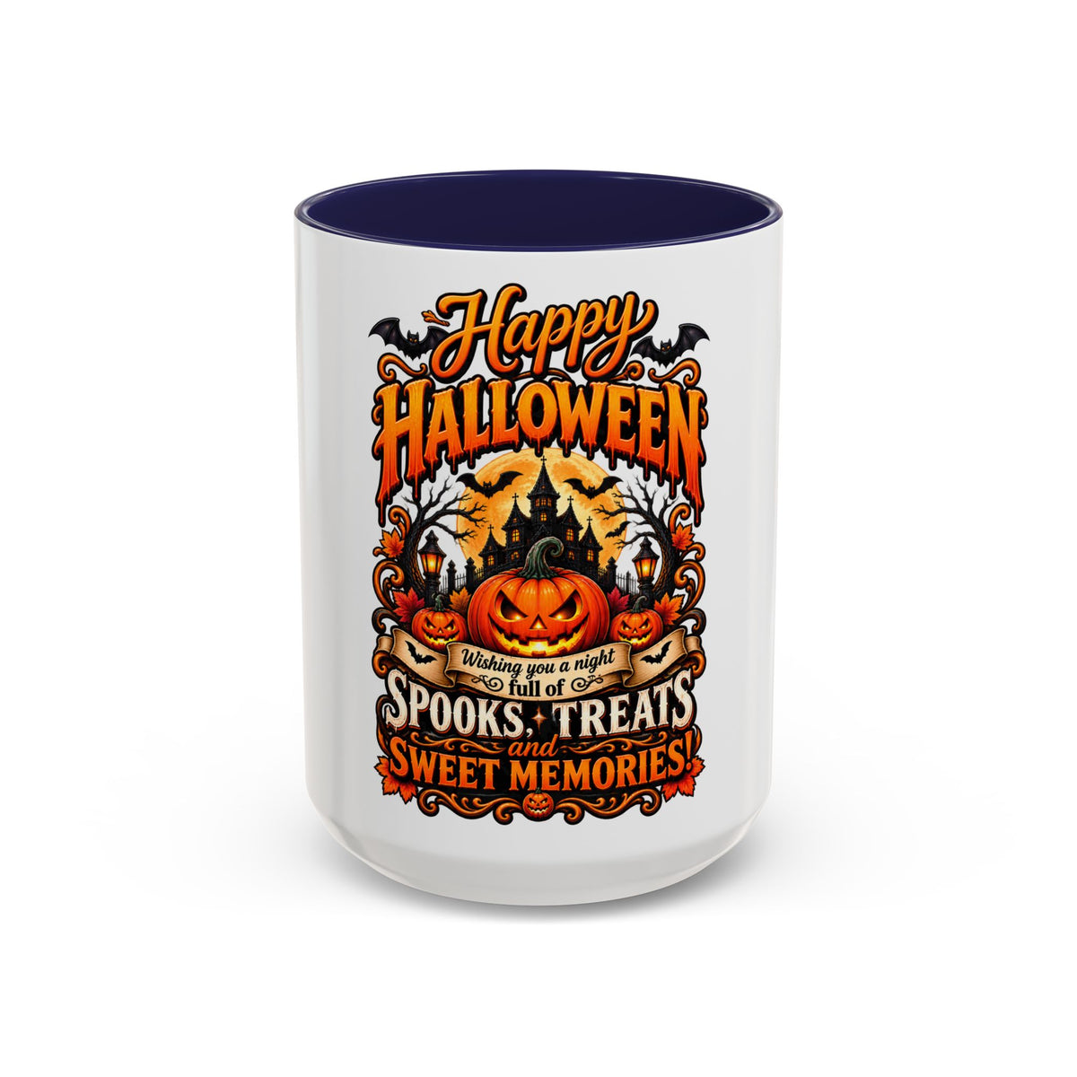 Happy Halloween Coffee Mug — 'Spooks, Treats and Sweet Memories' Accent Mug