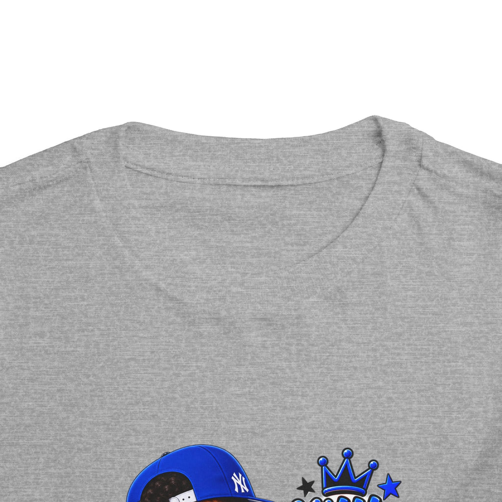 Toddler Tee — "Little Boy Big Dreams" Blue Sports Graphic