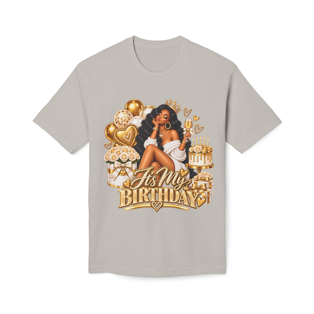 Birthday Queen T-Shirt – "It's My Birthday" Gold Party Design
