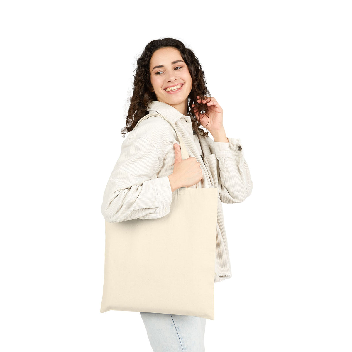 Halloween Ghost & Cats Cotton Tote Bag — "Happy Halloween" Trick-or-Treat Canvas Shopper