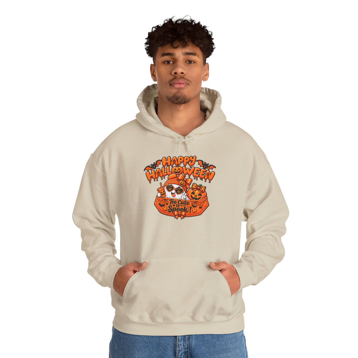 Halloween Cat Hoodie – "Happy Halloween" Pumpkin Cats Graphic