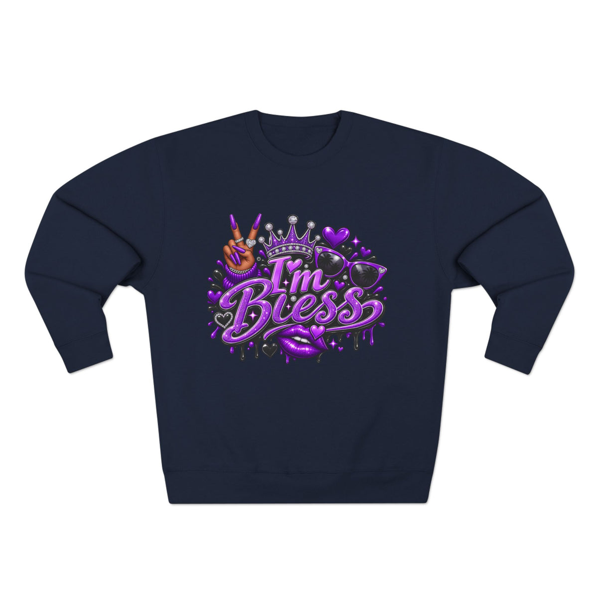 I'm Bless Graphic Sweatshirt — Purple Crown Streetwear Crewneck