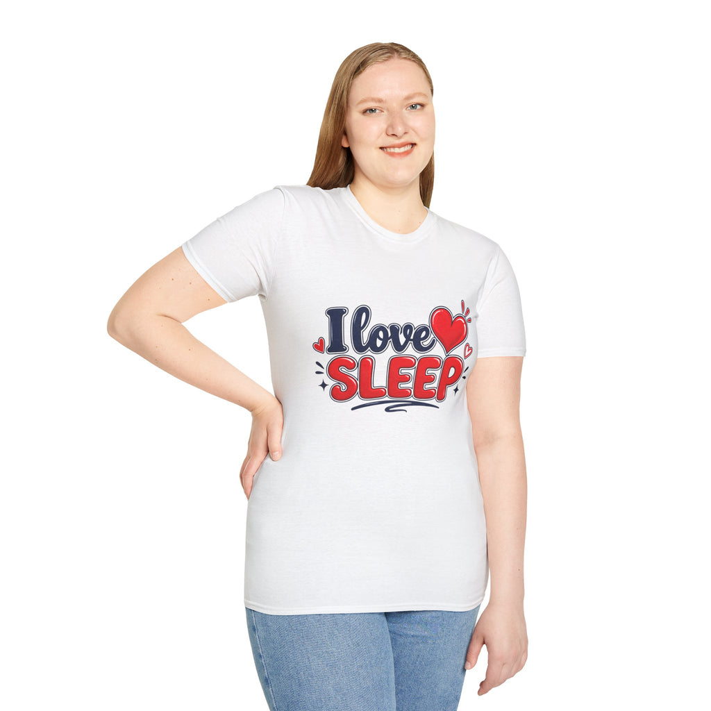 I Love Sleep T-Shirt — Cute Heart Graphic Sleep Lover Tee