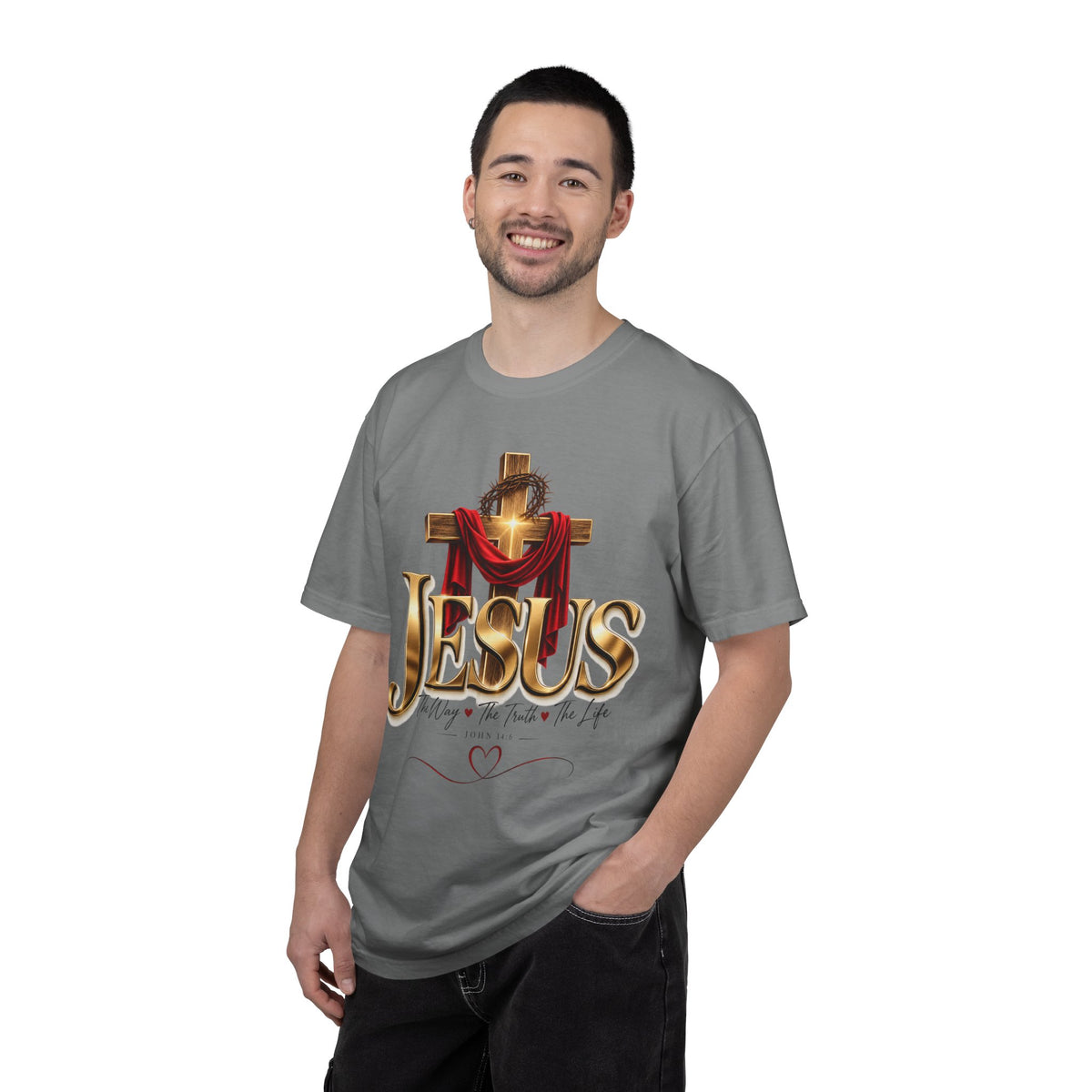 Jesus Cross T-Shirt — "The Way, the Truth, the Life" Christian Faith Tee