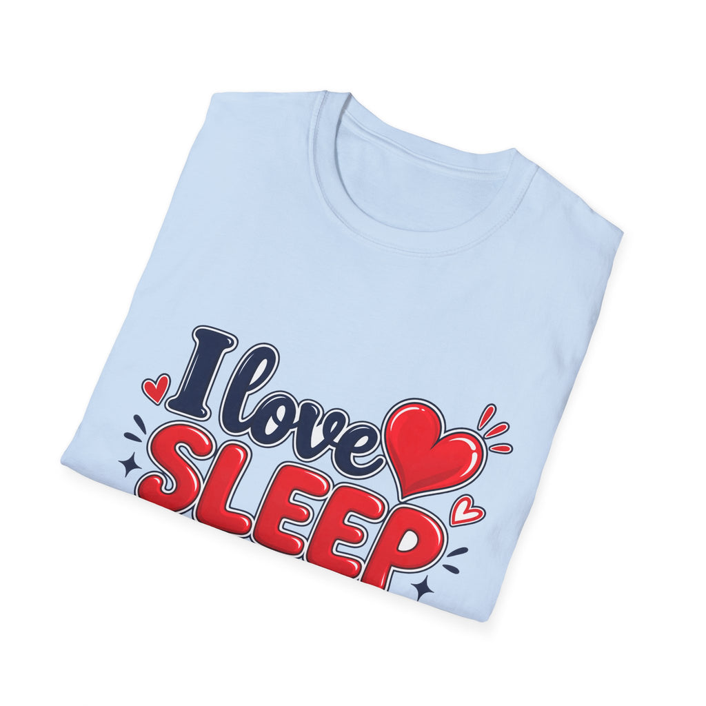 I Love Sleep T-Shirt — Cute Heart Graphic Sleep Lover Tee