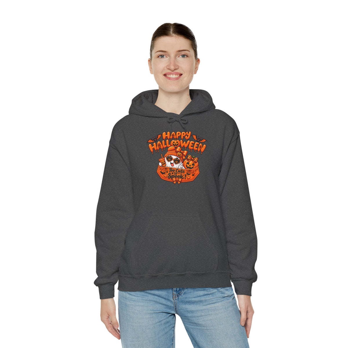 Halloween Cat Hoodie – "Happy Halloween" Pumpkin Cats Graphic