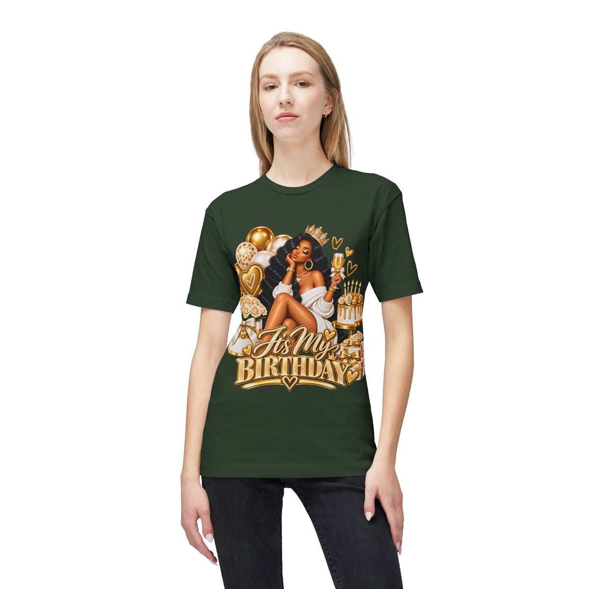 Birthday Queen T-Shirt – "It's My Birthday" Gold Party Design