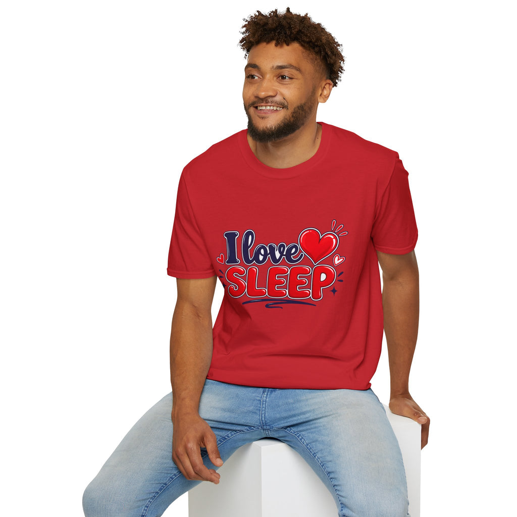 I Love Sleep T-Shirt — Cute Heart Graphic Sleep Lover Tee