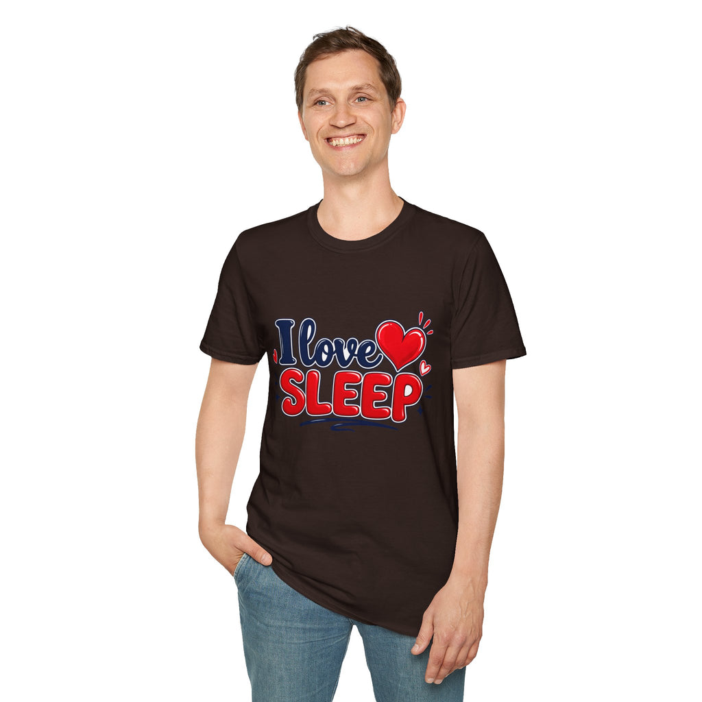 I Love Sleep T-Shirt — Cute Heart Graphic Sleep Lover Tee