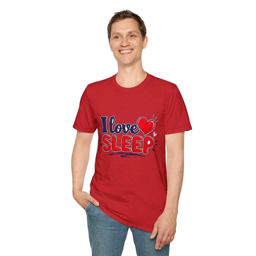 I Love Sleep T-Shirt — Cute Heart Graphic Sleep Lover Tee