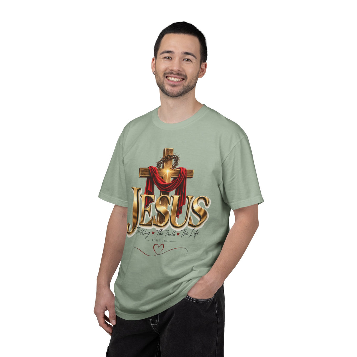 Jesus Cross T-Shirt — "The Way, the Truth, the Life" Christian Faith Tee