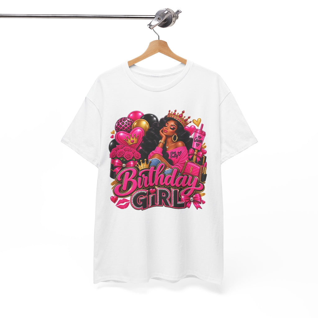 Birthday Girl T‑Shirt — Pink Crowned Diva Birthday Tee