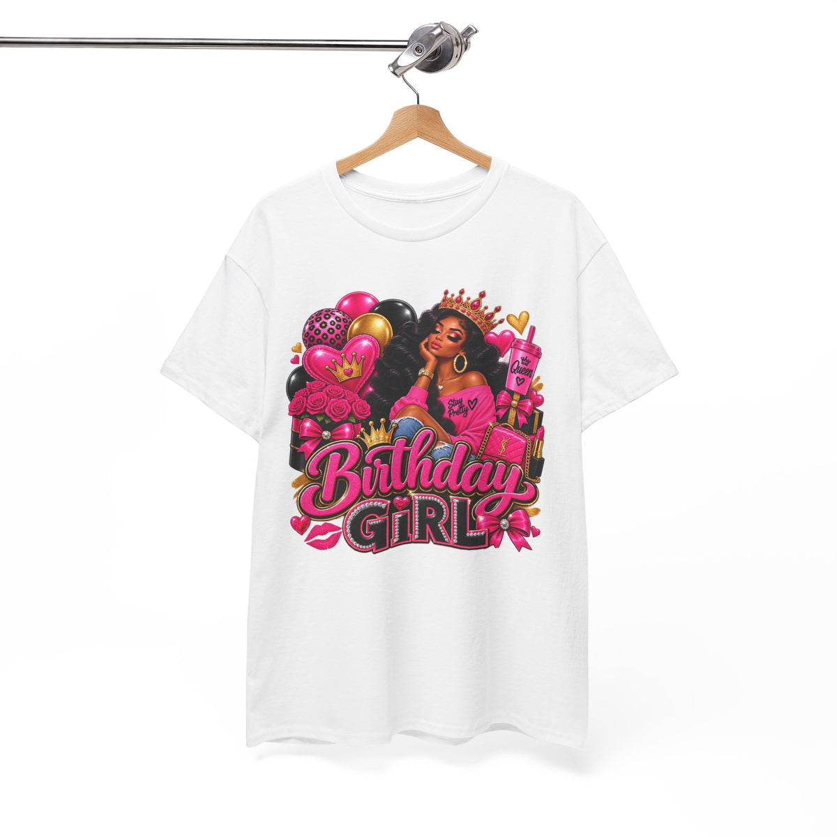 Birthday Girl T‑Shirt — Pink Crowned Diva Birthday Tee