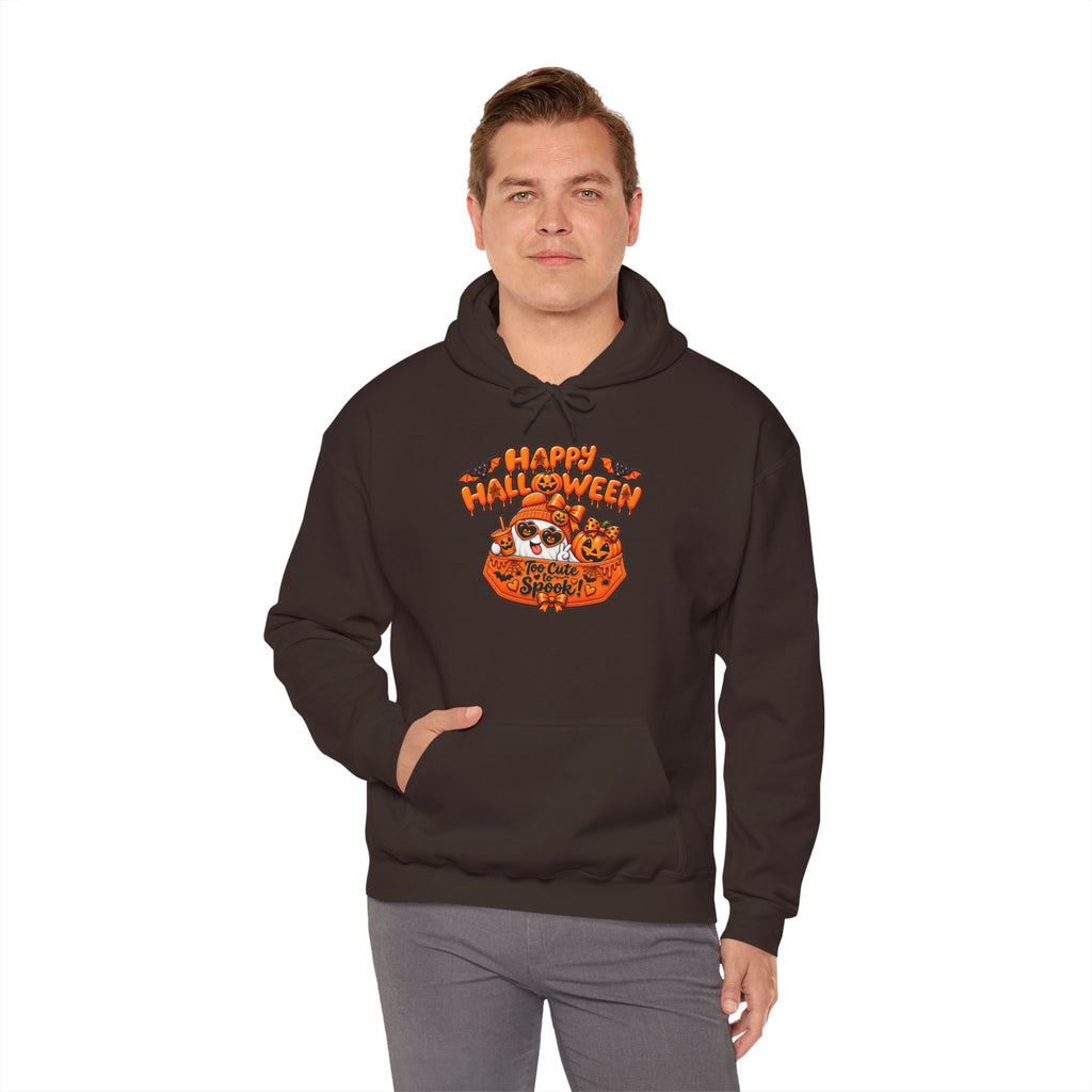 Halloween Cat Hoodie – "Happy Halloween" Pumpkin Cats Graphic