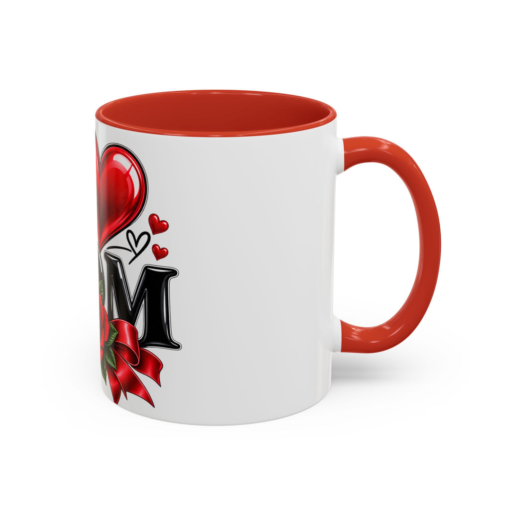 I  Mom Coffee Mug – Red Rose Mother’s Day Accent Mug (11/15oz)
