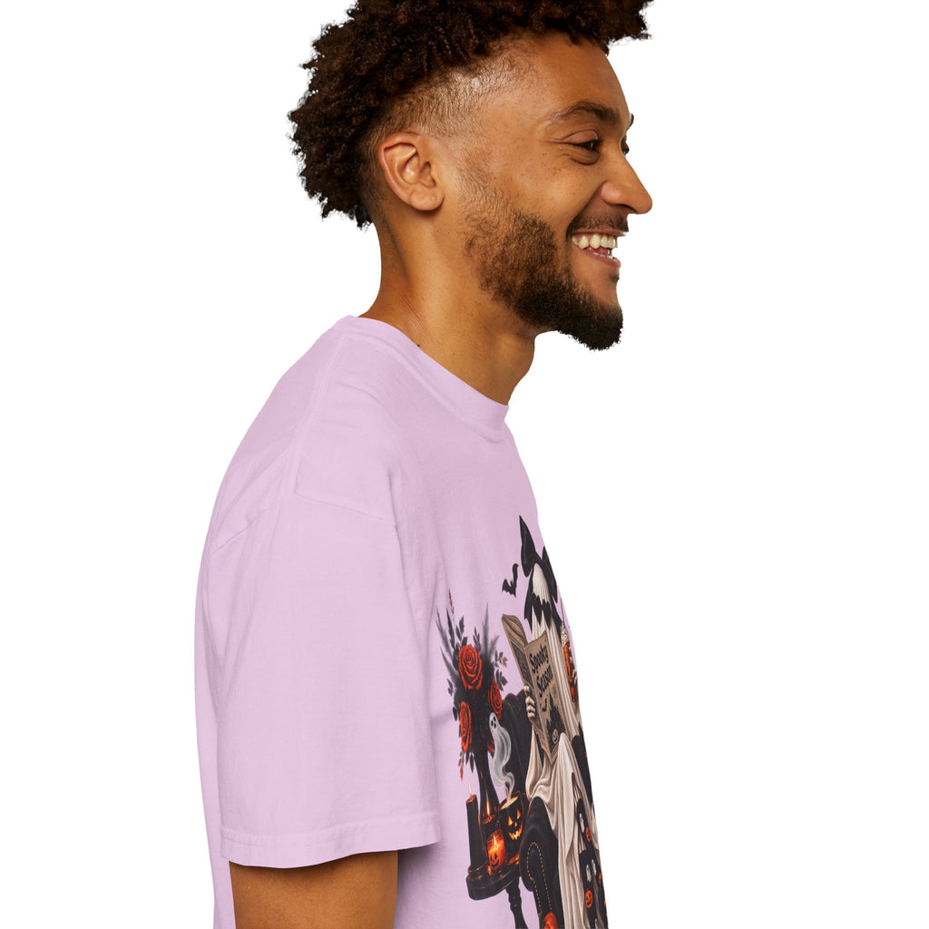 Halloween Ghost Reading T-Shirt — Spooky Pumpkin & 'Spooky Season' Graphic