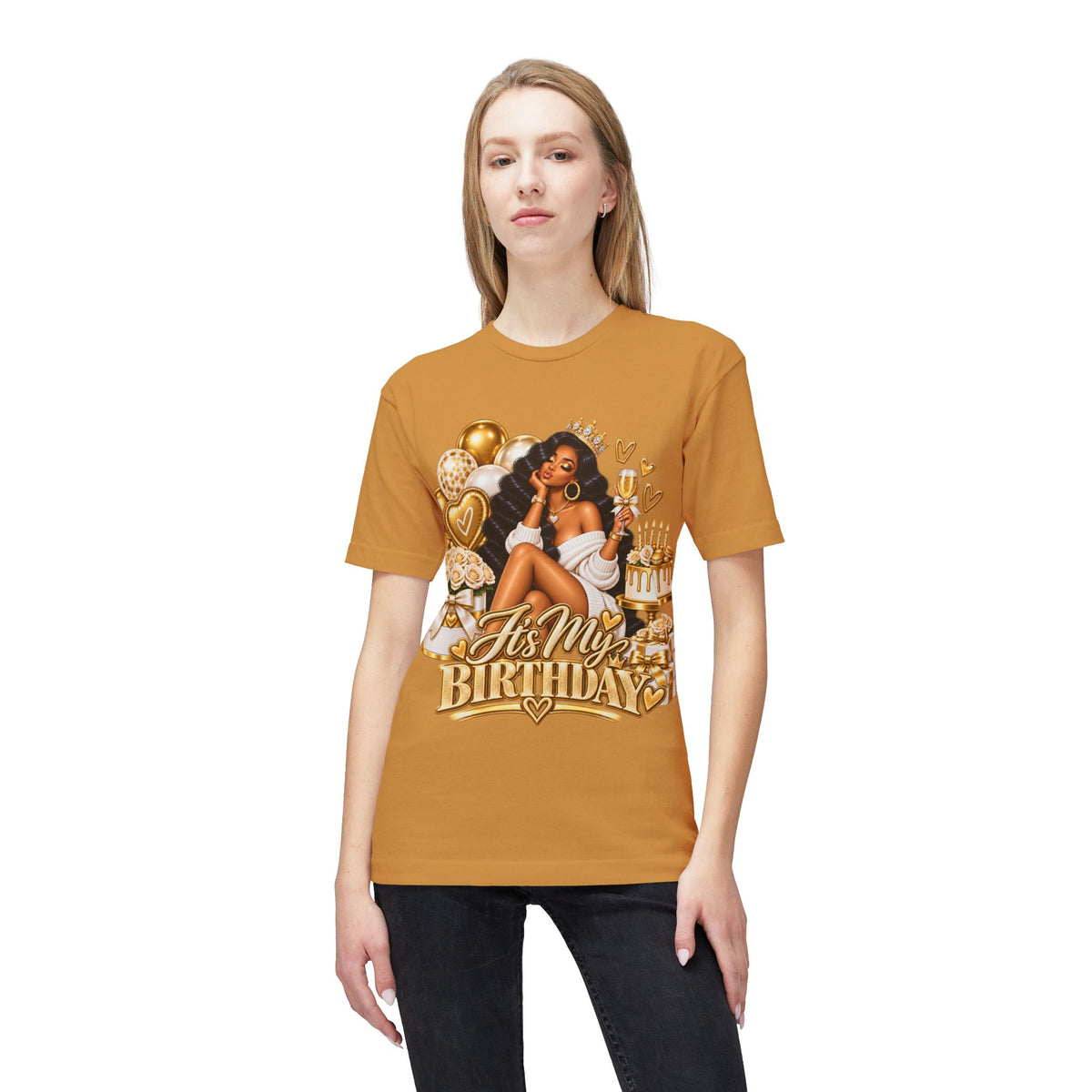Birthday Queen T-Shirt – "It's My Birthday" Gold Party Design