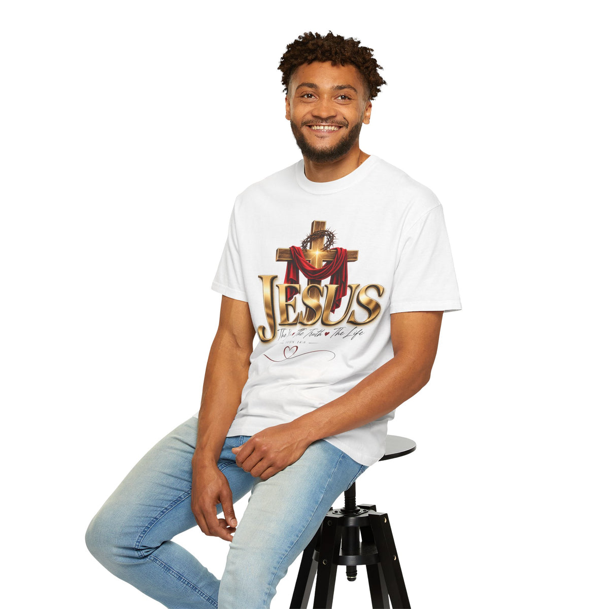 Jesus Cross T-Shirt — "The Way, the Truth, the Life" Christian Faith Tee