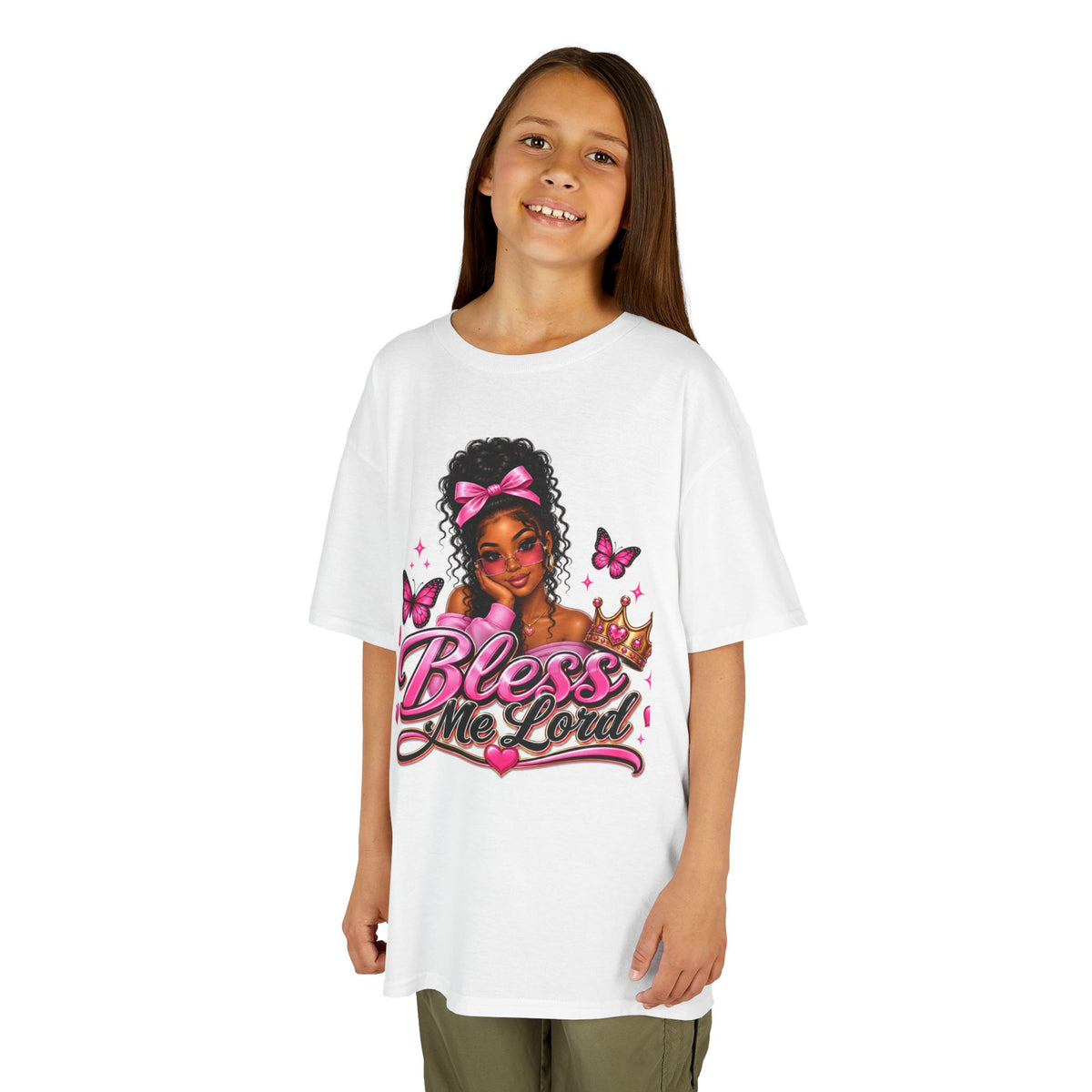 Kids Tee — "Bless Me Lord" Girl Graphic Youth T-Shirt