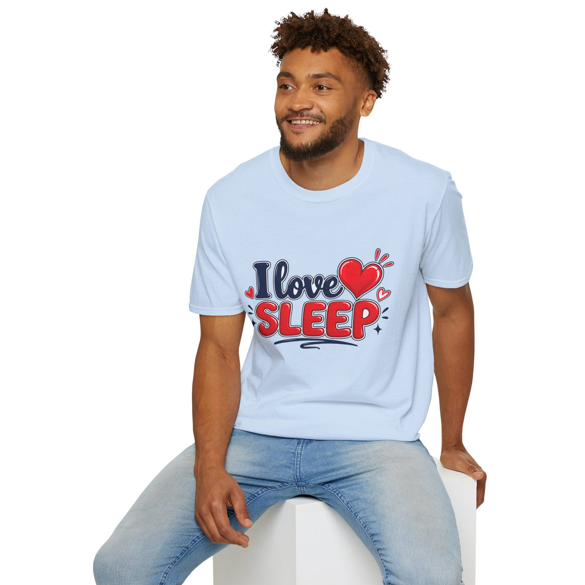 I Love Sleep T-Shirt — Cute Heart Graphic Sleep Lover Tee