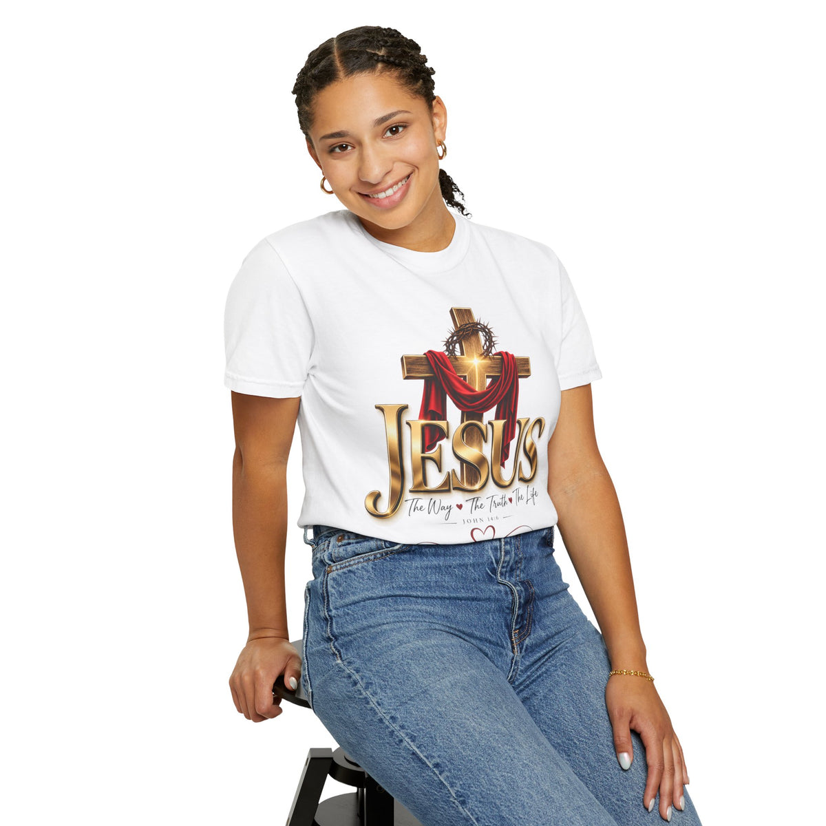 Jesus Cross T-Shirt — "The Way, the Truth, the Life" Christian Faith Tee