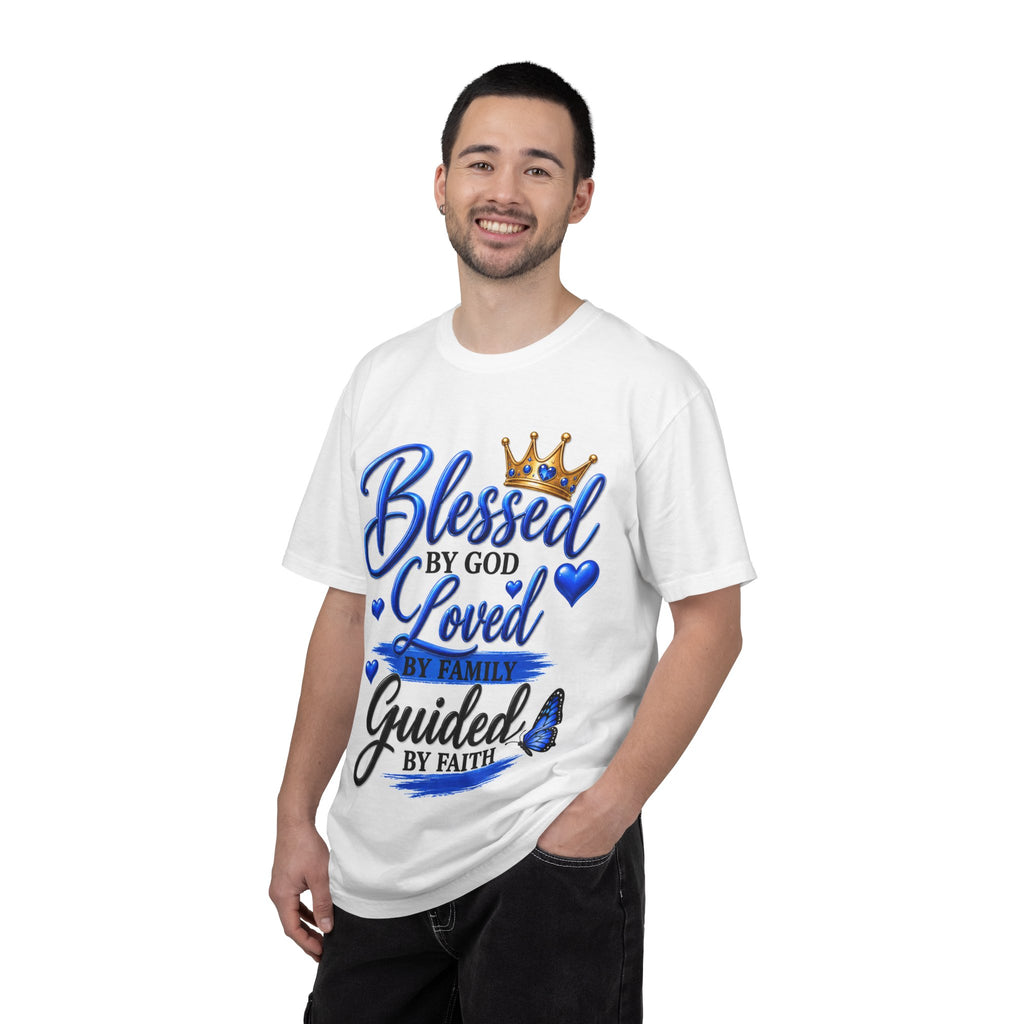 Blessed by God Loved by Family Guided by Faith T-Shirt